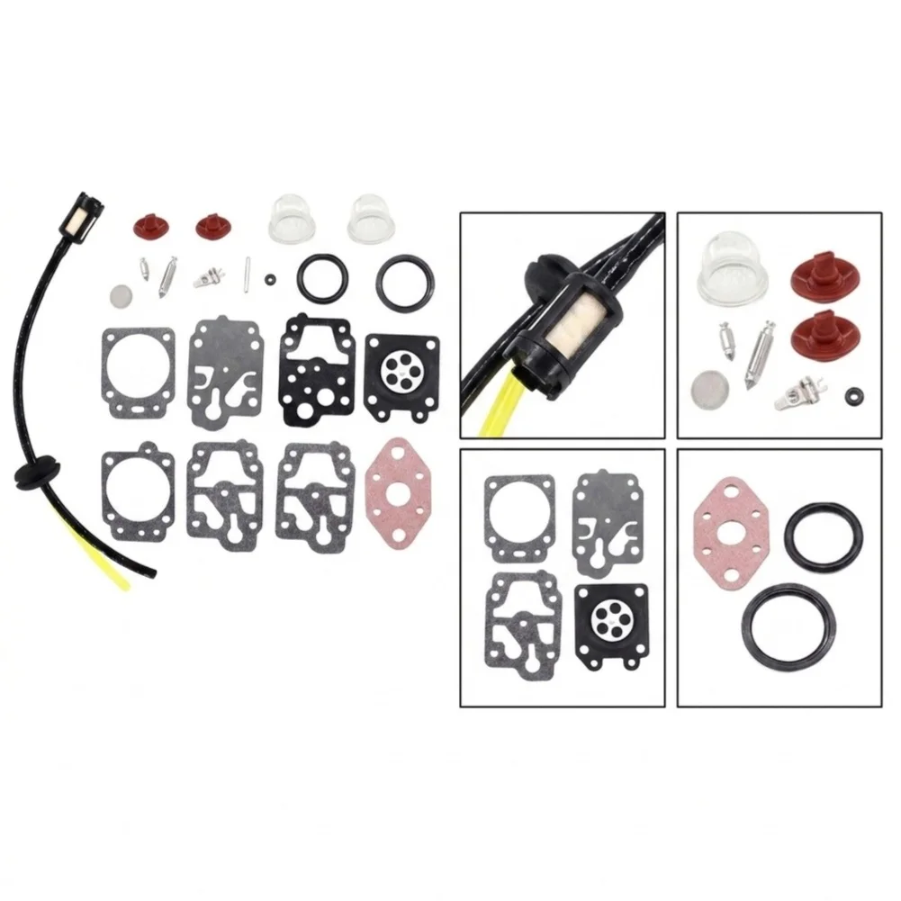 Petrol Filter Carburetor Diaphragm With Petrol Hose Check Valve Parts Repair Kit Replacement High Quality Petrol