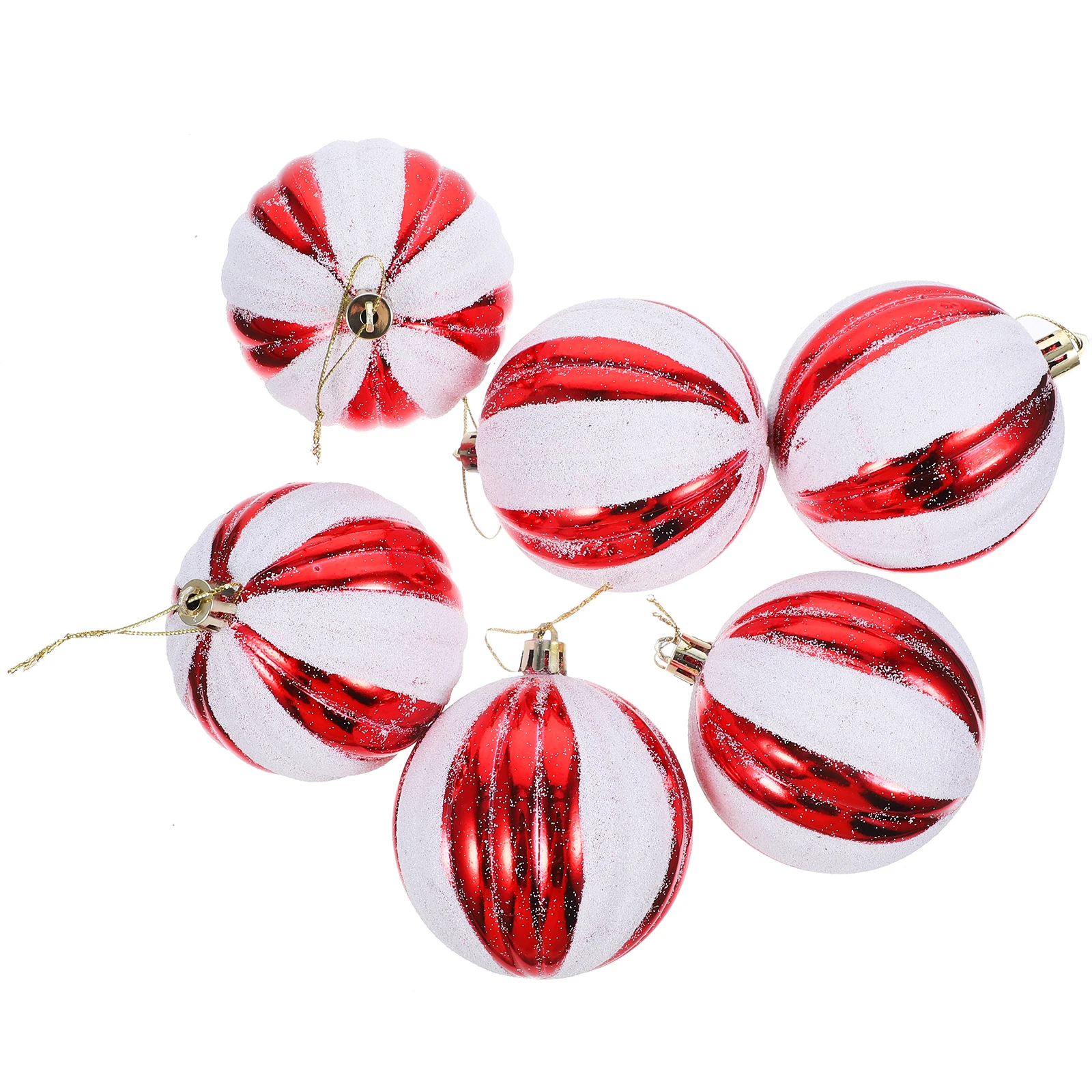 

6 Pcs Ball naments 8cm Red Snow House Xmas Xmas Hanging Props Tree Decorations Hanging Pendants Festive Supplies Gifts