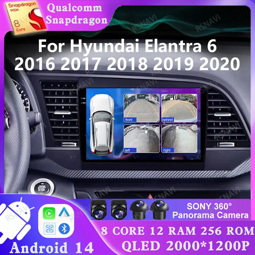 

Android 14 For Hyundai Elantra 6 2016 2017 2018 2019 2020 Viedo Player GPS Stereo Head Unit Navigation 2 DIN AUTO 4G LTE 5G WIFI
