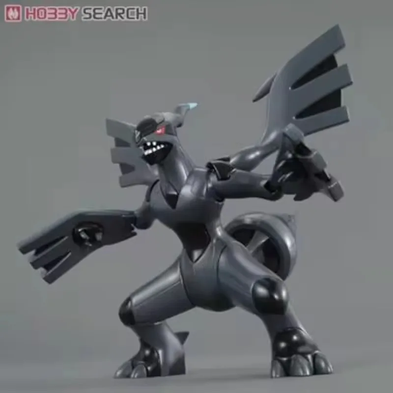 Original Bandai Pokemon Figures Zekrom Anime Action Figure Simple Assembly Collectible Model Ornaments Model Toys Gifts PVC