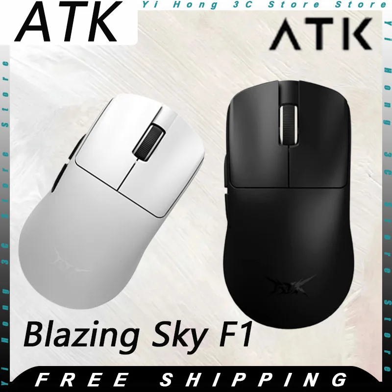 ATK Blazing Sky F1 Series Wireless Mouse Dual Mode Paw3950 Lightweight Nordic52840 Free 8K Dongle Custom PC Esports Mice Liekong