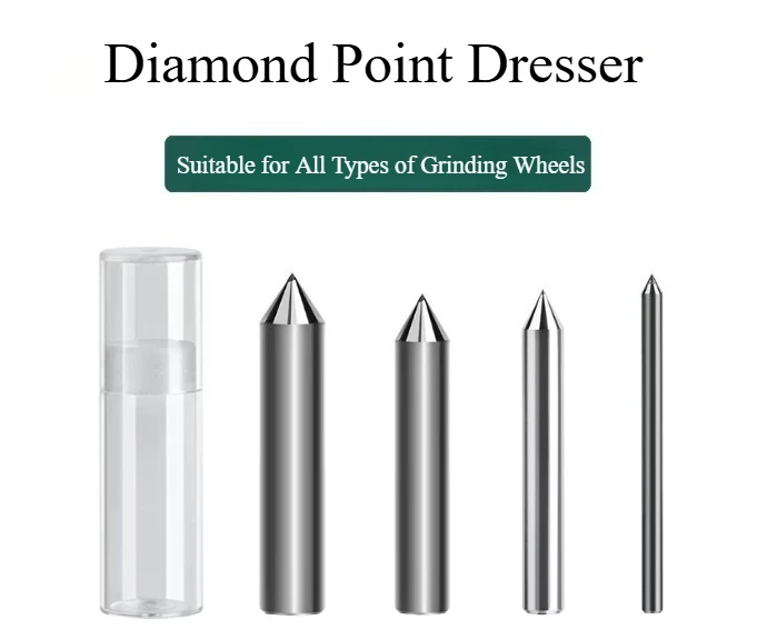 

60° Cone Natural/Synthetic Diamond Grinding Wheel Dresser Pen Trimming Arc R Sharp Angle Cutter 3/6/8/10mm Shaft