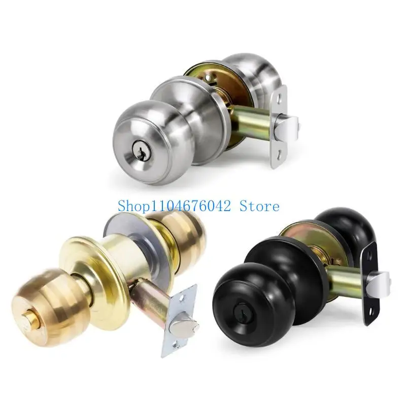 5asd Entrance Lock Door Handles Round Door Knobset Handle for Entrance Passages Lock