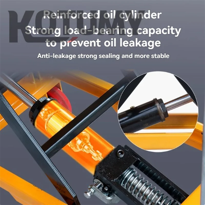 منصة رفع هيدروليكية يدوية متنقلة 150 كجم، مقص مصعد صغير للسيارة، عربة مسطحة كهربائية ثابتة