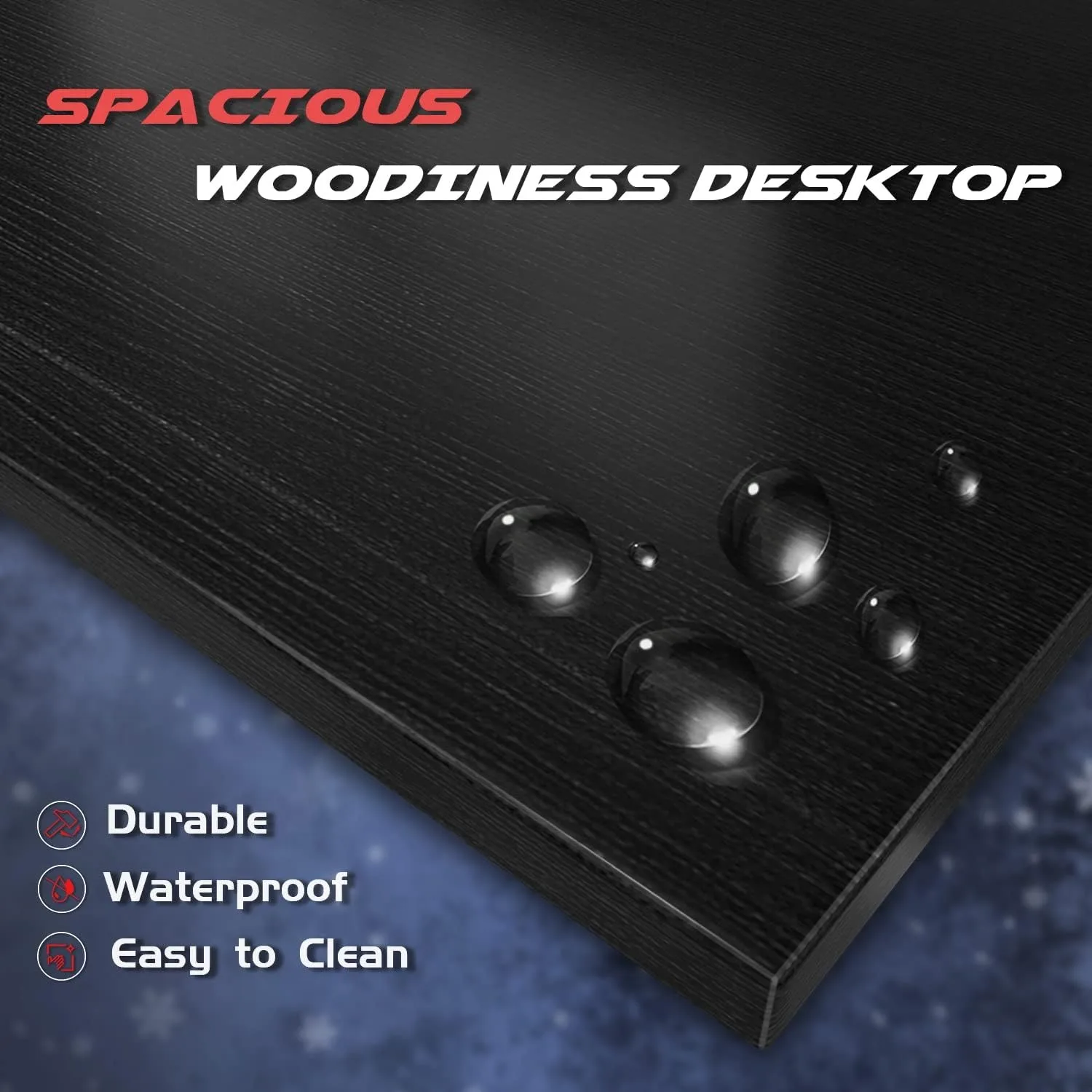 Shaped Gaming Desk Computer Corner Desk PC Gaming Desk Table with Large Monitor Riser Stand for Home Office Sturdy Writing