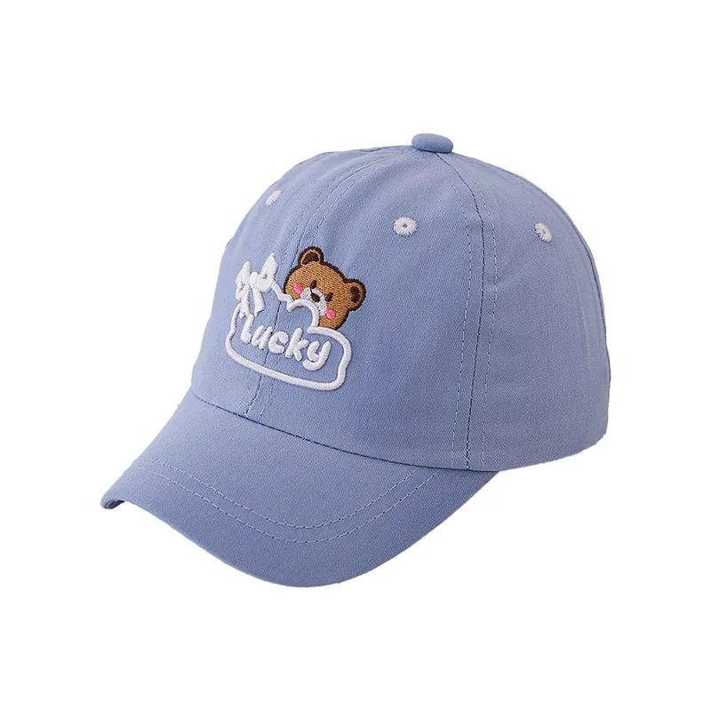 Baby Kids Sun Hat 52cm 2-5 Years Toddler Bear Embroidery Baseball