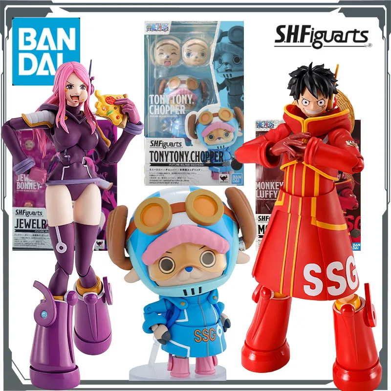 

Bandai Original S.H.Figuarts Цельные украшения Бонни Обезьяна Д. Луффи Тони Тони Чоппер-Остров Future Egghead-145 мм 150 мм 75 мм