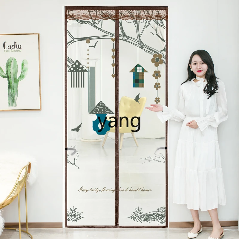 

LTT silent mosquito-proof door curtain bedroom home summer magnetic Japanese encrypted screen sand window door curtain