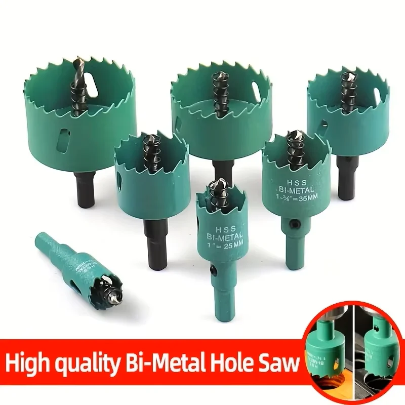 

9 Pc 19-51mm Bimetal Wood Hole Saw Drill Bit HSS Steel New M42 Core Hole Saw Suitable For Downlight Plasterboard Opening