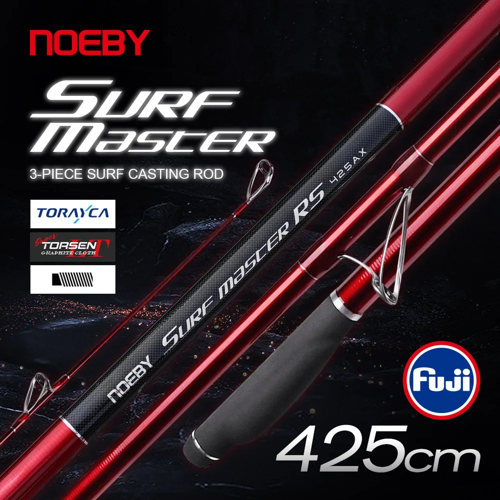 

Noeby New Surf Casting Fishing Rod 4.25m 425AX BX Lure Weight 80-250g Fuji Guide Reel Seat Sea Surf Long Casting Fishing Rods