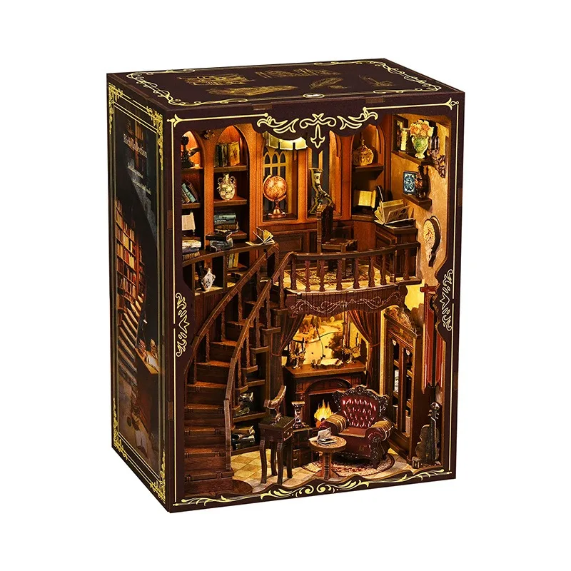 Shuli DIY Hut Ancient Rhyme Bookstore Creative 3D Three-dimensional Miniature Assembly Shuli Handmade House Model House