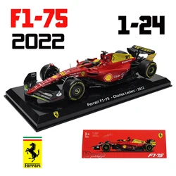 Bburago 1:24 75th Anniversary #16 Leclerc 2022 F1 Scuderia Ferrari F1-75 #55 Sainz Alloy Car Model Formula One Die Casting Model