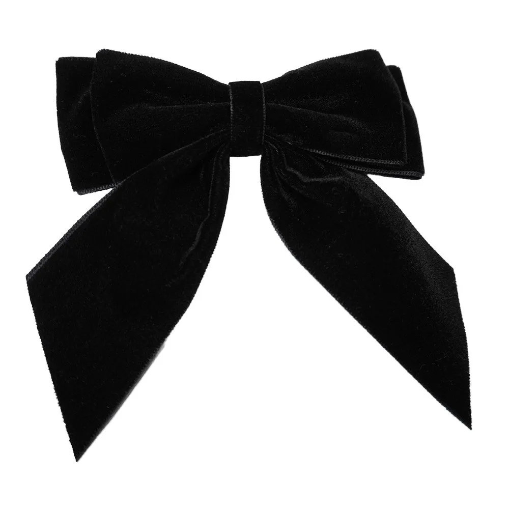 

Черная мемориальная брошь с черной лентой и бантом, бархатный винтажный воротник, зажим для галстука с кристаллами и стразами, ювелирные изделия, галстук-бабочка для женщин