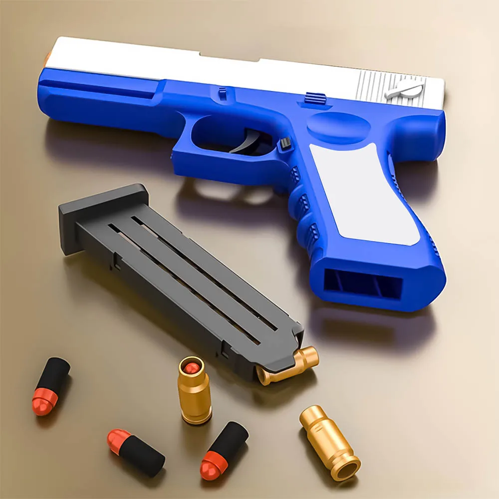 balas de pistola de juguete para expulsión de concha, bala de espuma EVA suave para pistolas de juguete Glock, pistola segura para niños