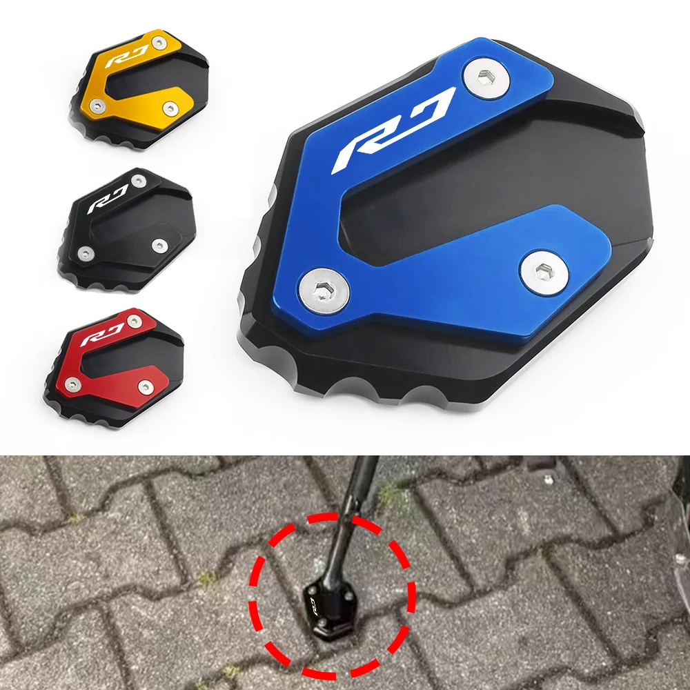 

Для yamaha YZF R7 YZFR7 2021-2024 2023, боковая подставка для мотоцикла, увеличитель, подставка, удлинитель, аксессуары, крышка клапана шины