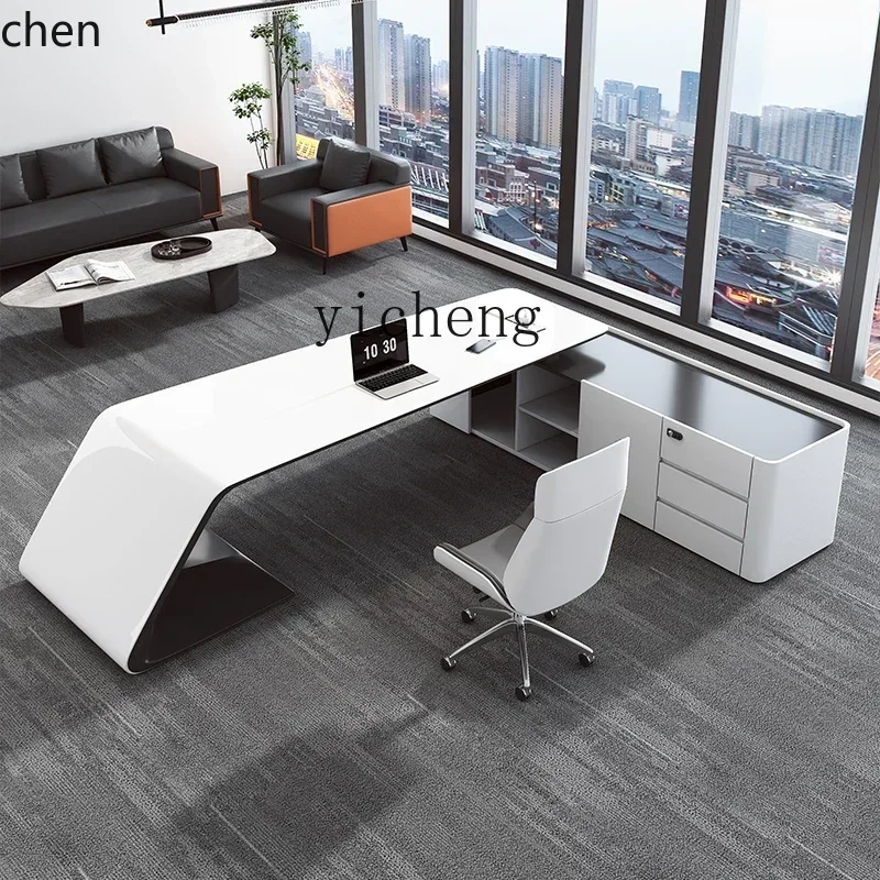 O15-  boss desk and chair combination modern desk premium writing desk