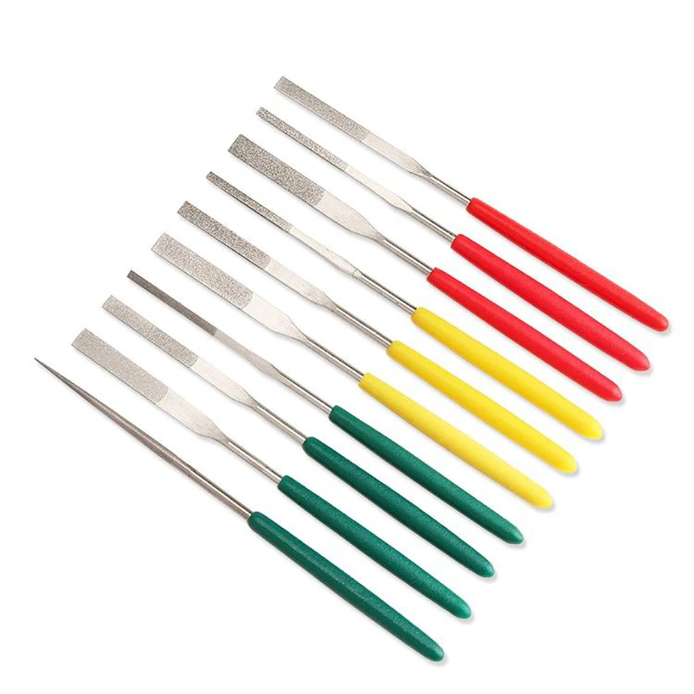 

10 Pcs Ultra Thin Diamond Flat File Hand Assorted Files Set For Rough Grinding And Fine Finishing Mold For Glass Ceramics Jade