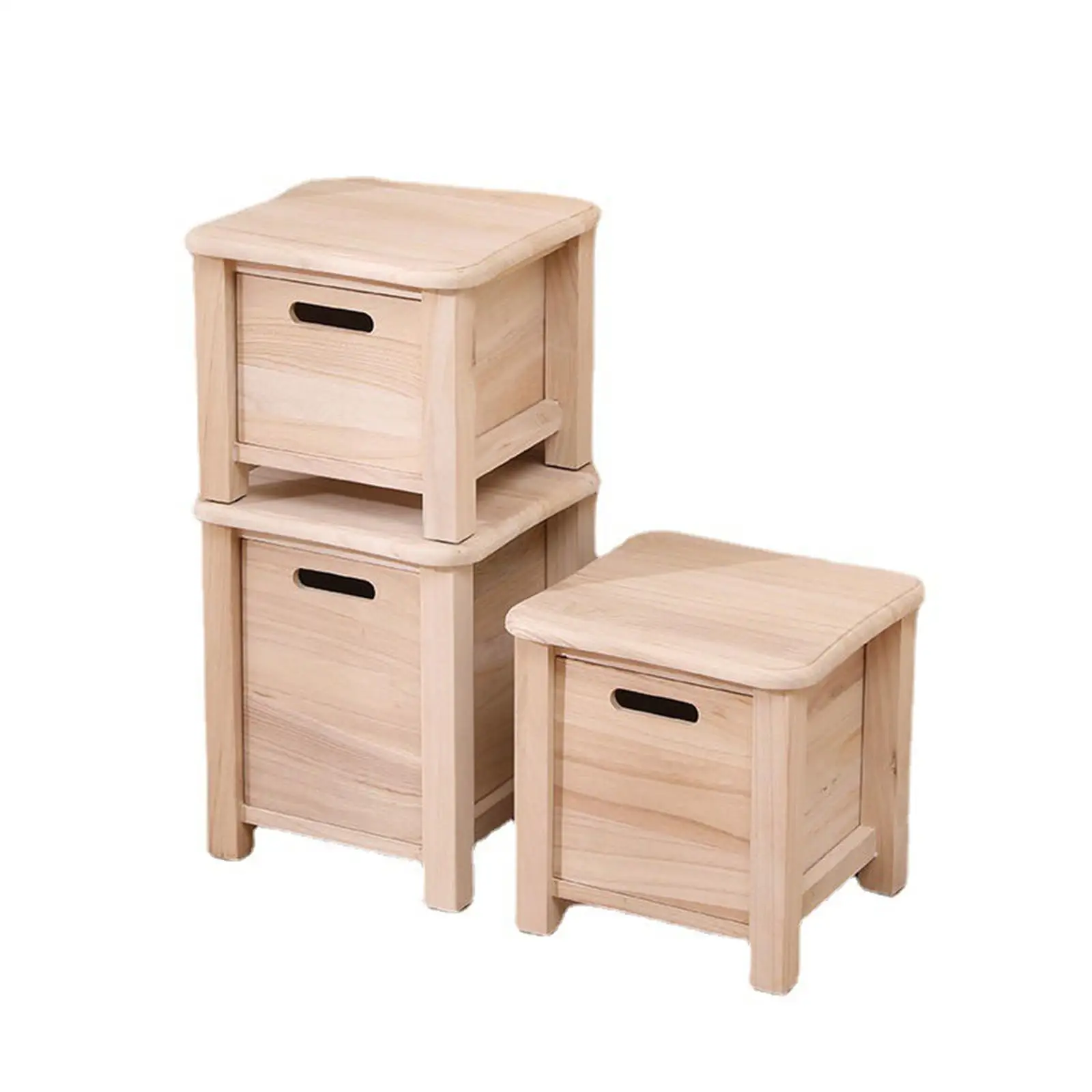 Wooden Step Stool with Drawer Shoe Changing Stool Stepping Stool Ottoman for Small Space Indoor Outdoor Home Apartment Doorway