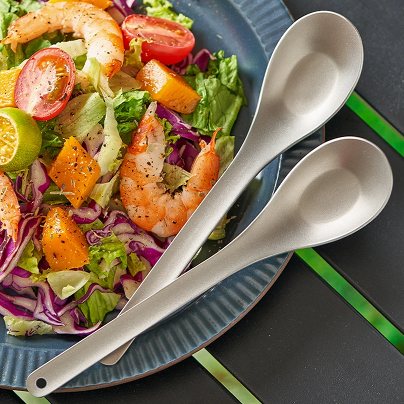 Ложки из чистого титана, ложки для супа Chopstis, универсальный набор посуды для здорового дома и улицы, кухонные аксессуары для столовой