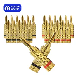 Musical Sound 2/8/12/24PCS 4Mm Gold Plated Speaker Banana Connector For Video Speaker Adapter Audio Wire Cable Plug Jack