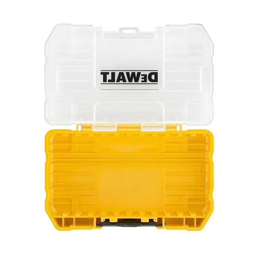 DEWALT Medium Transparent Tough Case, Heavy Duty Stackable Tool Organizer Box for Drill Bits Screws Nails Fasteners