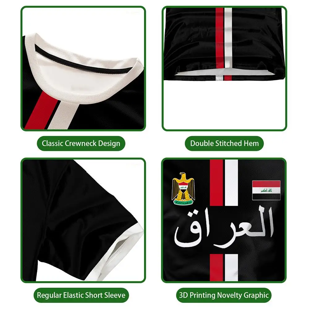 Iraq Style Printed Jerseys Men's And Women's Summer Street Short-sleeved Tee Sports Breathable Quick-drying Football T-shirts image 6