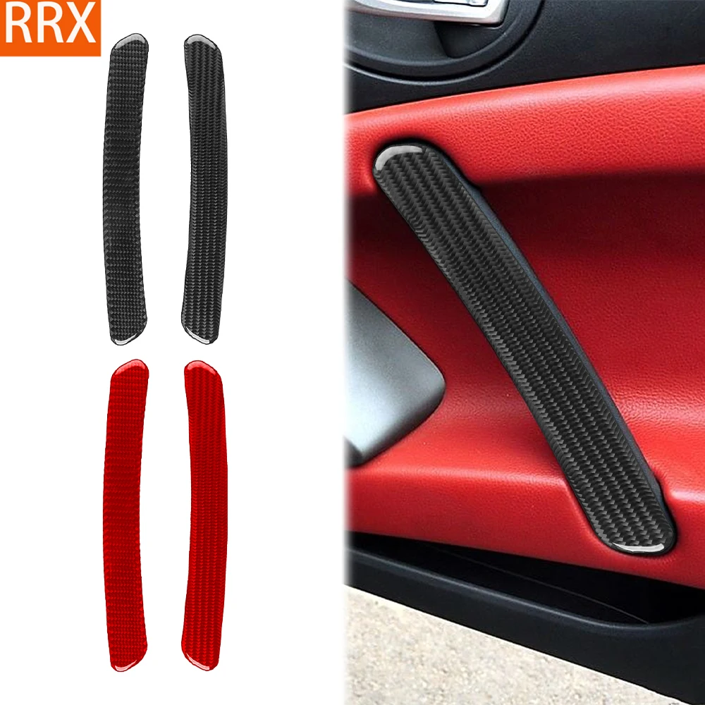For Mitsubishi Eclipse 2006-2012 Real Carbon Fiber Stickers Door Armrest Panel Trim Cover Car Accessories Interior decorative