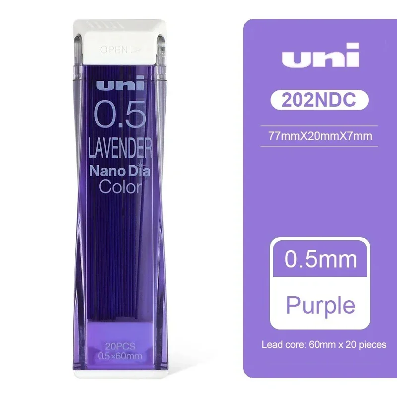 Japan Uni Nano Dia Kleur 202NDC gekleurde Vulpotlood leads vullingen 0.5mm schrijfbenodigdheden Stationaire Mix Cores Schilderen kunst