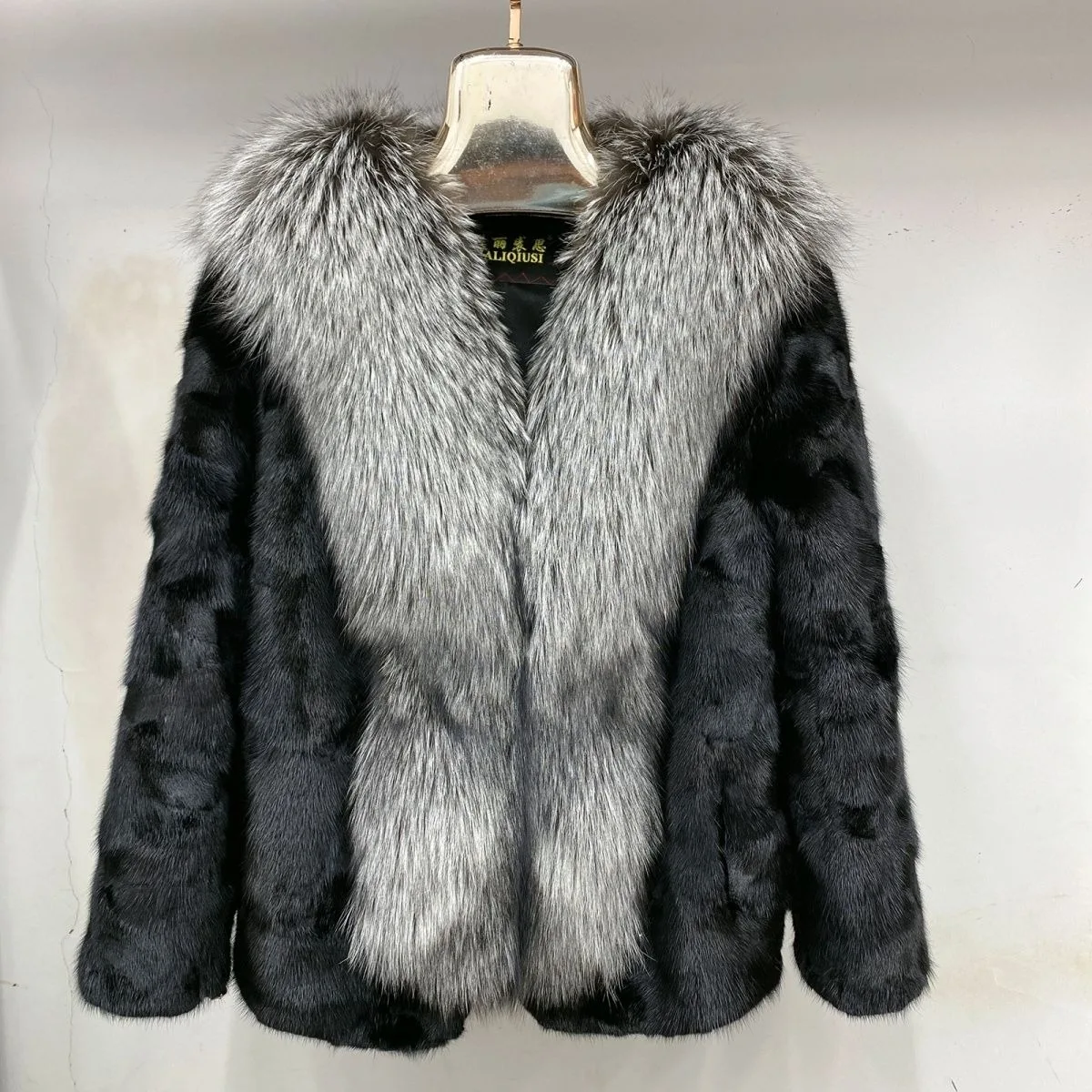 Heiße verkäufe Mode Importiert Nerz Pelzmantel Natürliche Echt Fox Pelz Kragen Kurze Hochwertige Winter Jacke Frauen Echtpelz Mantel