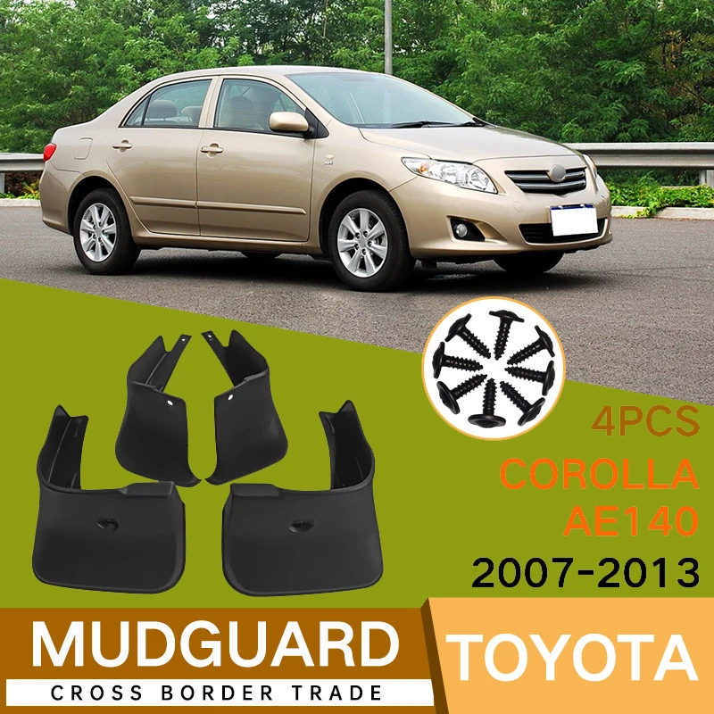 4 Uds para Toyota Corolla AE140 2007-2013 2008 2009 2010 2011 2012 guardabarros de neumáticos de coche guardabarros impermeables accesorios de plástico PP