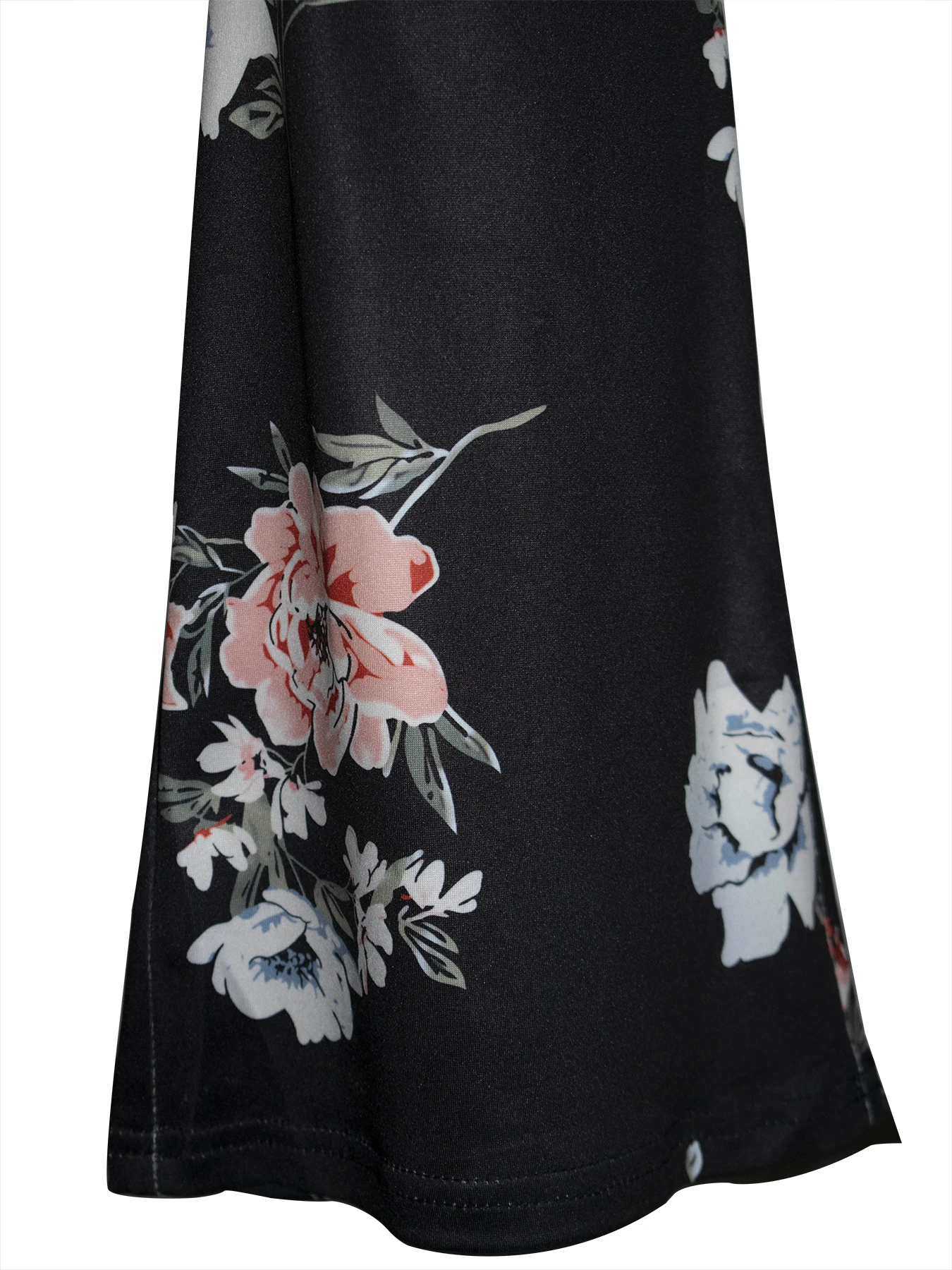Plus Size Women\'s Fluid Pants Floral Printed Elegant Knit Wide Leg Flared Trousers Soft Stretchy Bell-Bottom Ladies Clothing Big