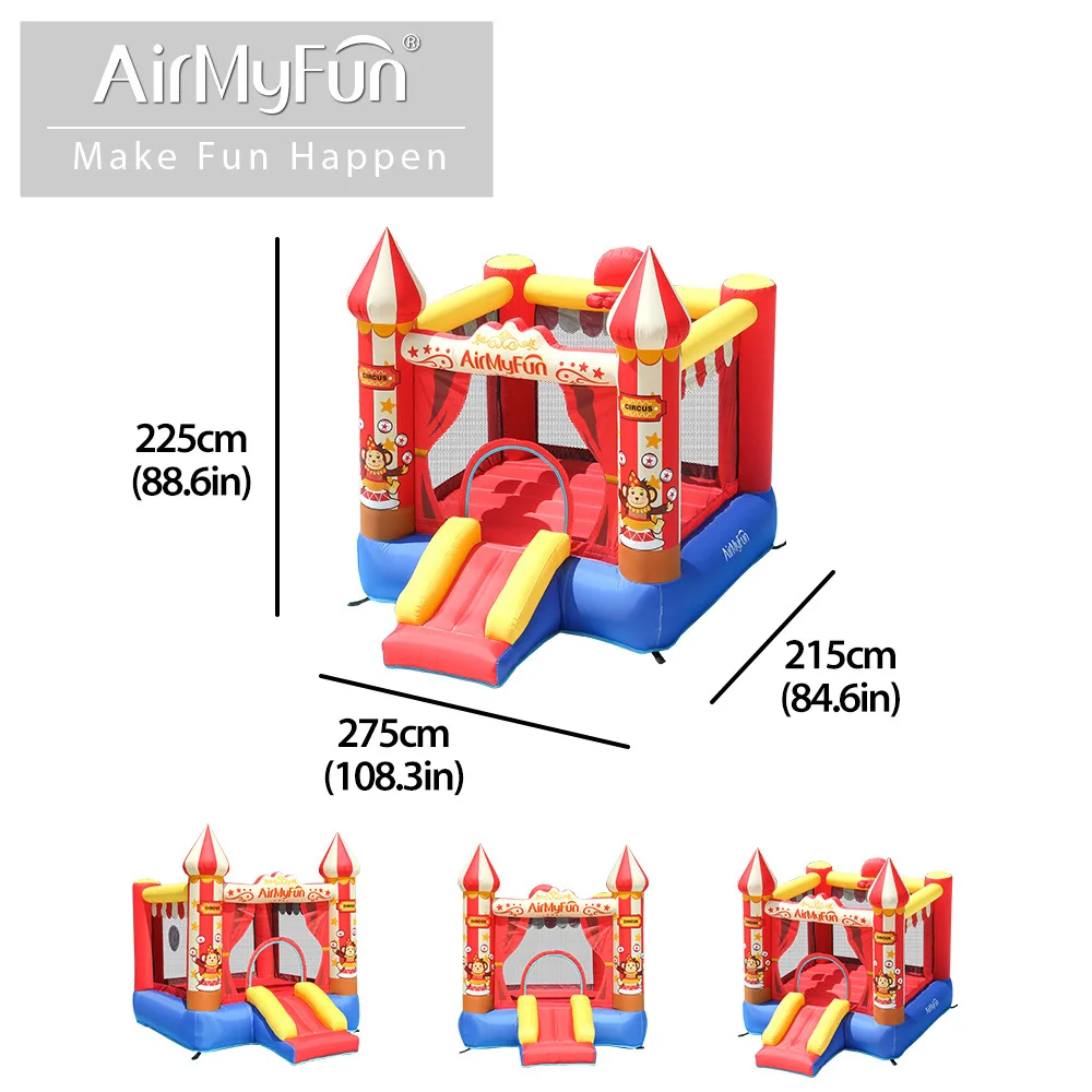 AMF Castillo inflable, casa de rebote para niños, tobogán inflable para interiores/exteriores, casa de rebote combinada, juguetes familiares para niños