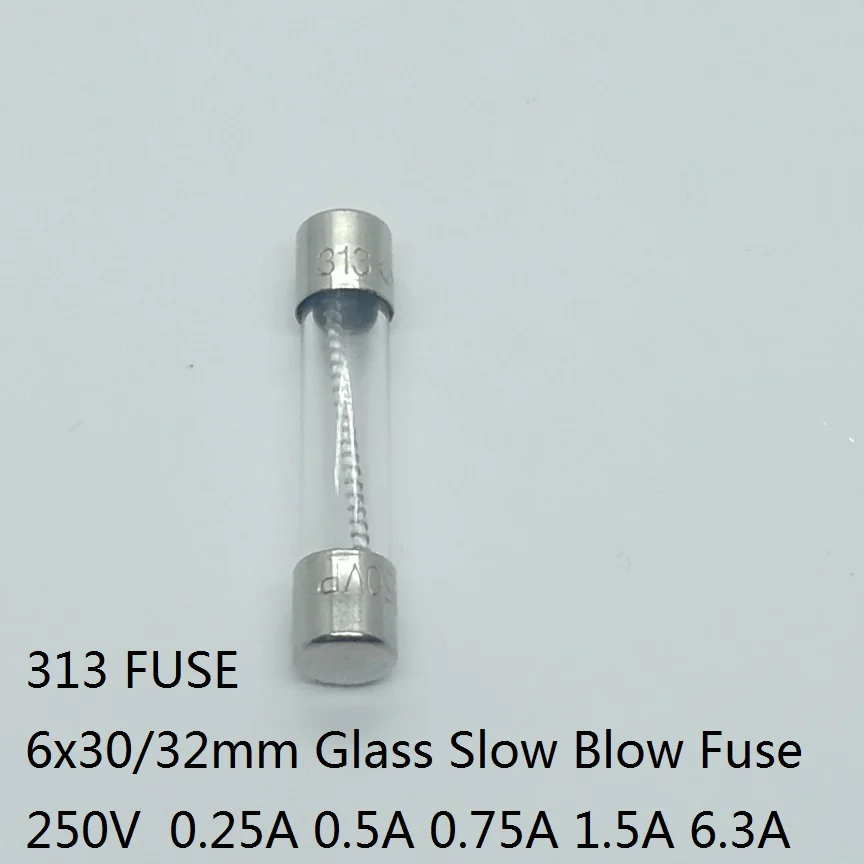 5-Pack Slow-Blow Fuse 250V 1A – Glass Time-Delay Fuse, 6x32mm 313 Series, Electrical Protection