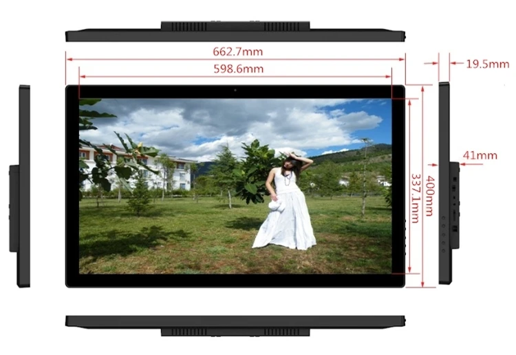 2026 High Resolution 1920x1080 27 Inch Digital Photo Frame with Video Playback and Clock Function for Digital Signage