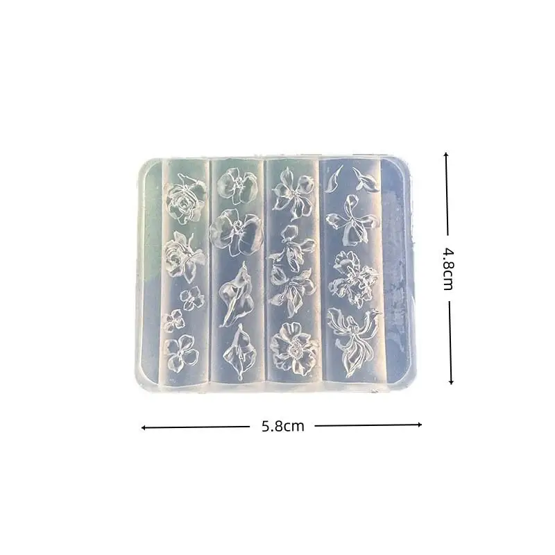 3D-geprägte Blumen-Nagel-Silikonform, handgeschnitzte Blumenform, wiederverwendbare Vorlage für Nagelkunst und Schmuckherstellung, Dekorationswerkzeug – Detail 8