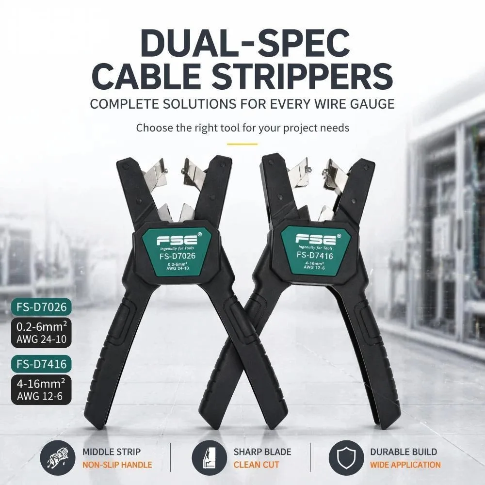New D7026/7416 Cable Wire Stripper, Electrician's Special Automatic Wire Stripping Pliers with Cutting and Mid-stripping Tool