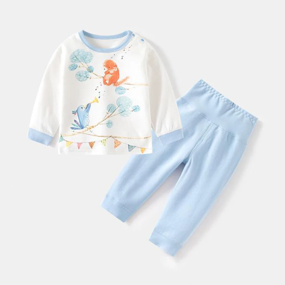 Baby Boy Clothes Set Spring Autumn Long Sleeve Tops High Waist Pants Two Pieces Baby Girl Outfits Infant Clothing High Quality