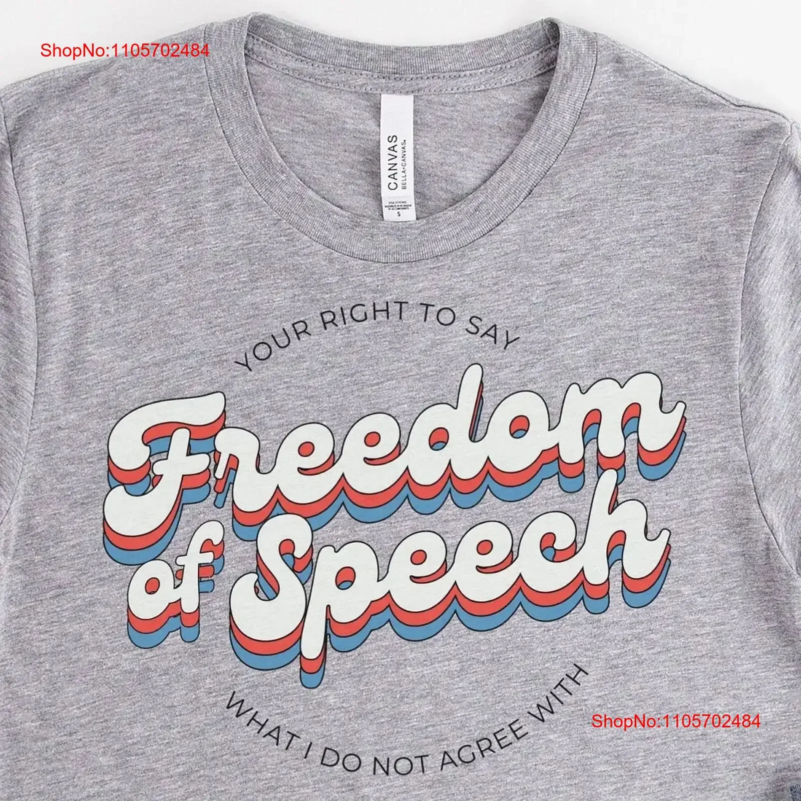 Freedom of Speech T Shirt Free First Amendment Women's America 4th July patriot liberty vintage Washed Casual homme Slightly