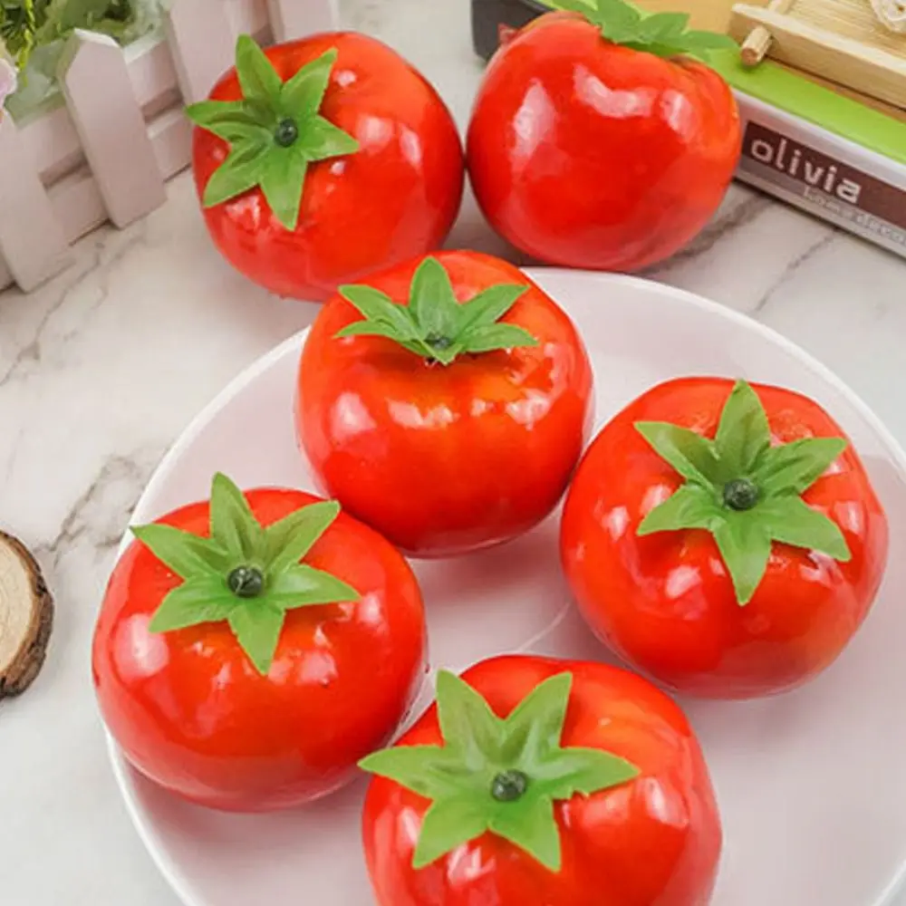 Simulation Foam Tomato Artificial Tomato Ornament Fake Vegetables Decoration Crafts Tomato Figurines Miniatures Supplies