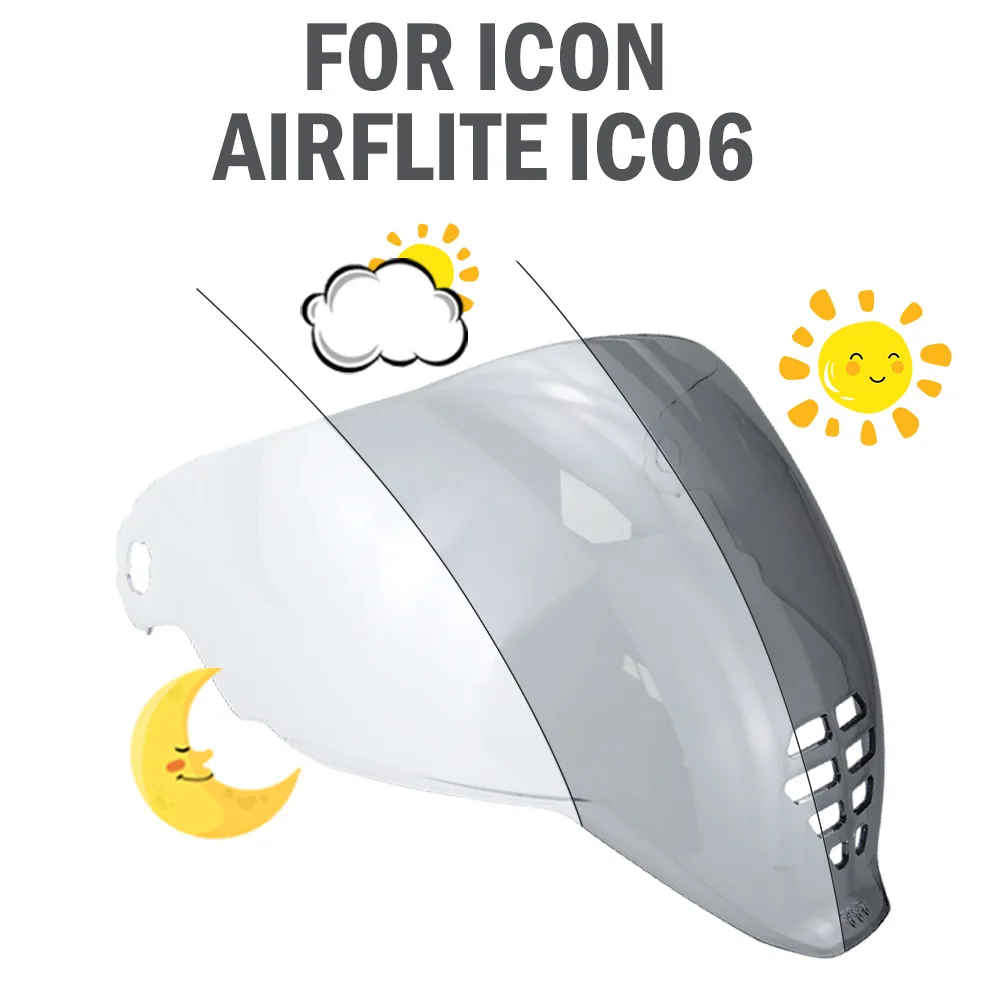 

Motorcycle Helmet Visor for ICON Airflite ICON IC06 Helmet Parts Shield Lens Parts Uv-cut Motorbike Capacetes Accessories