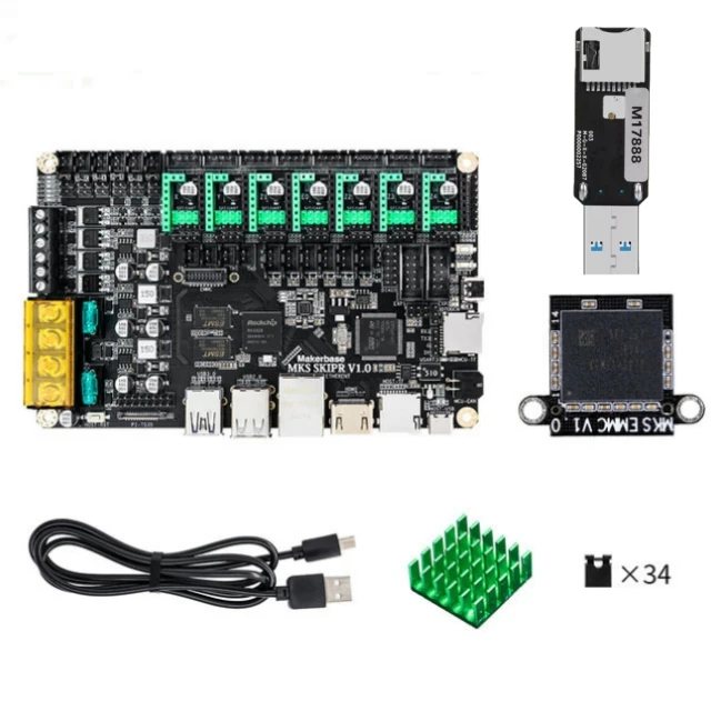 

Makerbase SKIPR Board with Quad-core 64bits SOC STM32F407VET6 onboard runs Klipper with EMMC for Voron VS Raspberry Pi RasPi