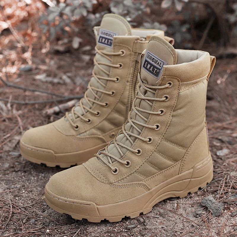 Tactical Boots Sandbox Unisex Outdoor Hiking Camping Desert High Top Training Shoes for Men Cowboy Boots Work Boots for Men