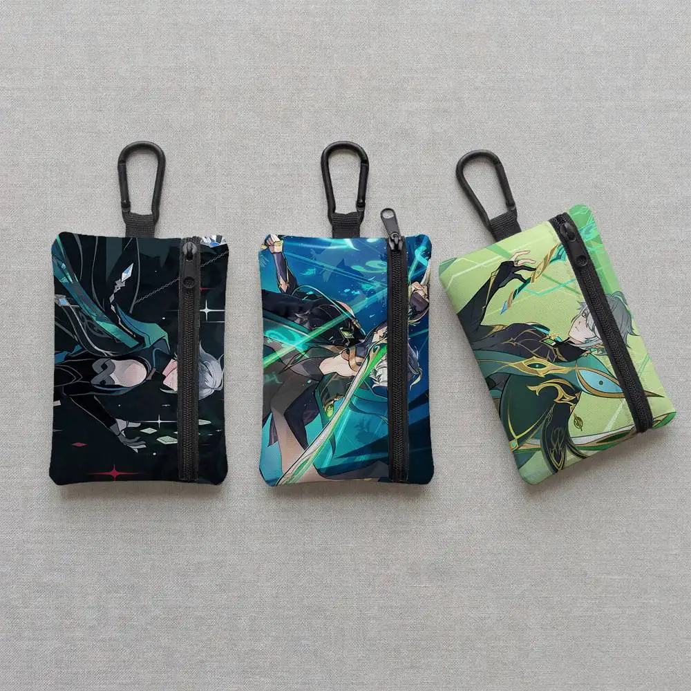 Anime Game Genshin Impact Alhaitham Everyday Oxford Cloth Zipper Coin Purse - Lightweight Card Holder & Hanging Key Pouch