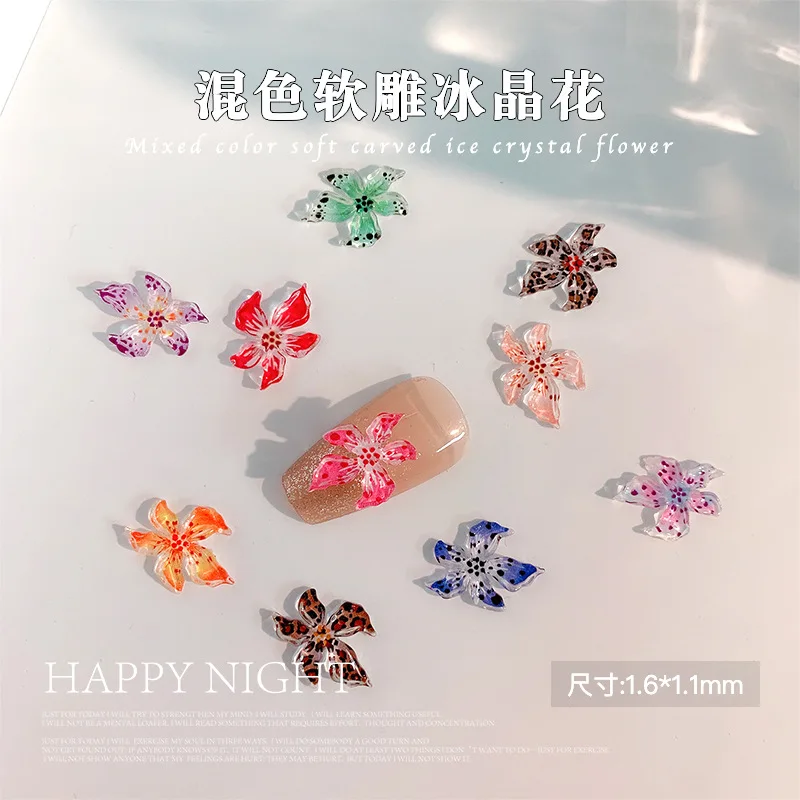 جديد لينة نحت الجليد كريستال زنبق مسمار الملحقات هلام زنبق ثلاثية الأبعاد راتنج مسطح الزهور مسمار حُليات المجوهرات لتقوم بها بنفسك مسمار الزينة