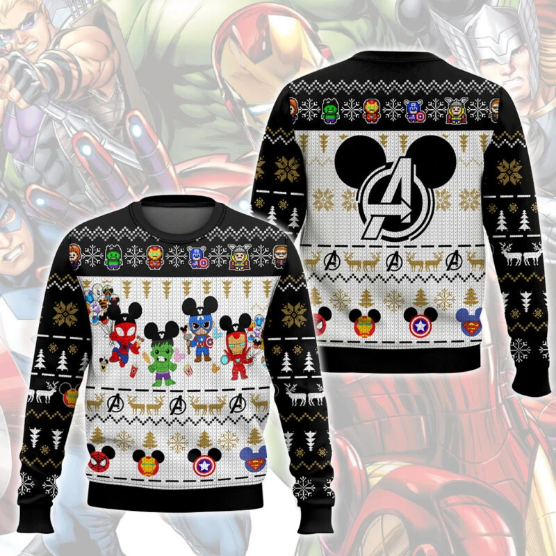 

Disney Mickey Avengers Ugly Christmas Sweater Funny Holiday Party Pullover Plus Size Xmas Sweater for Men Women Xmas Gift 2026