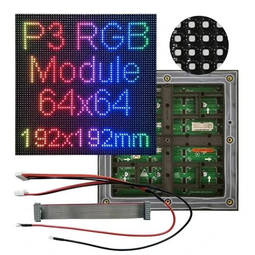 P3 Outdoor LED Matrix Full Color Module 192x192mm 64x64 Pixels SMD1921 Light Programmable Display HUB75 32S RGB Panel Screen