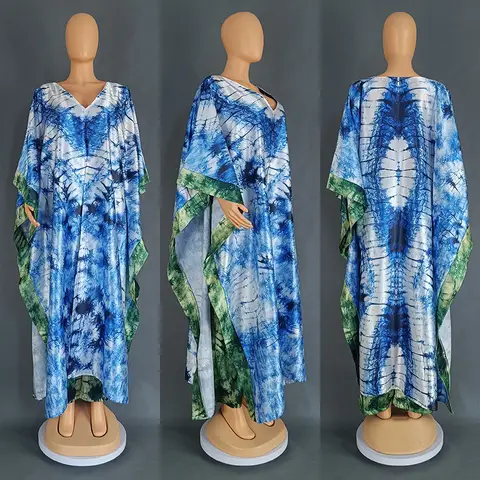 2 st afrikanska outfits för kvinnor tryck kimono toppar lösa vida ben byxor set ankara dashiki afrikansk klänning dubai kaftan abaya kläder 12 best sales Ankara-topp - №10
