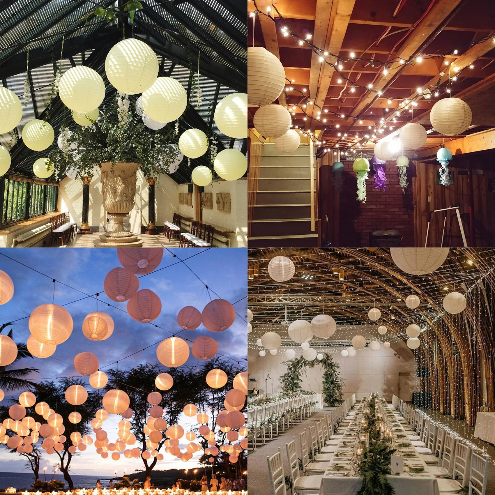 X11AA 1 x Chinese Japanese Paper Lantern Lampshade for Party Wedding, 50cm(20") Creamy-white