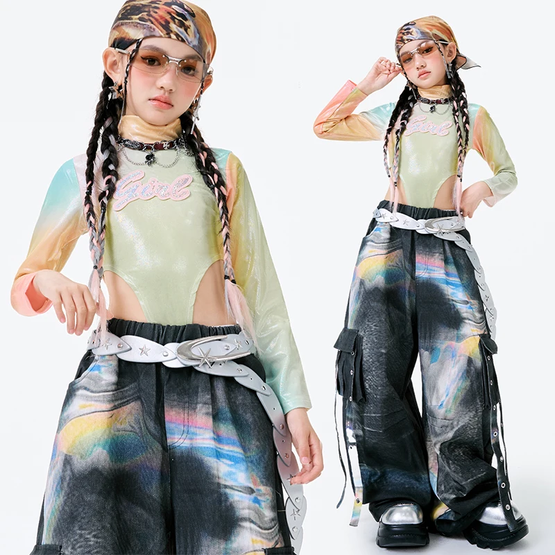 2025-filles-jazz-danse-vetements-mode-kpop-scene-spectacle-tenue-haut-colore-baggy-pantalon-enfants-hip-hop-rue-danse-porter-amy2740