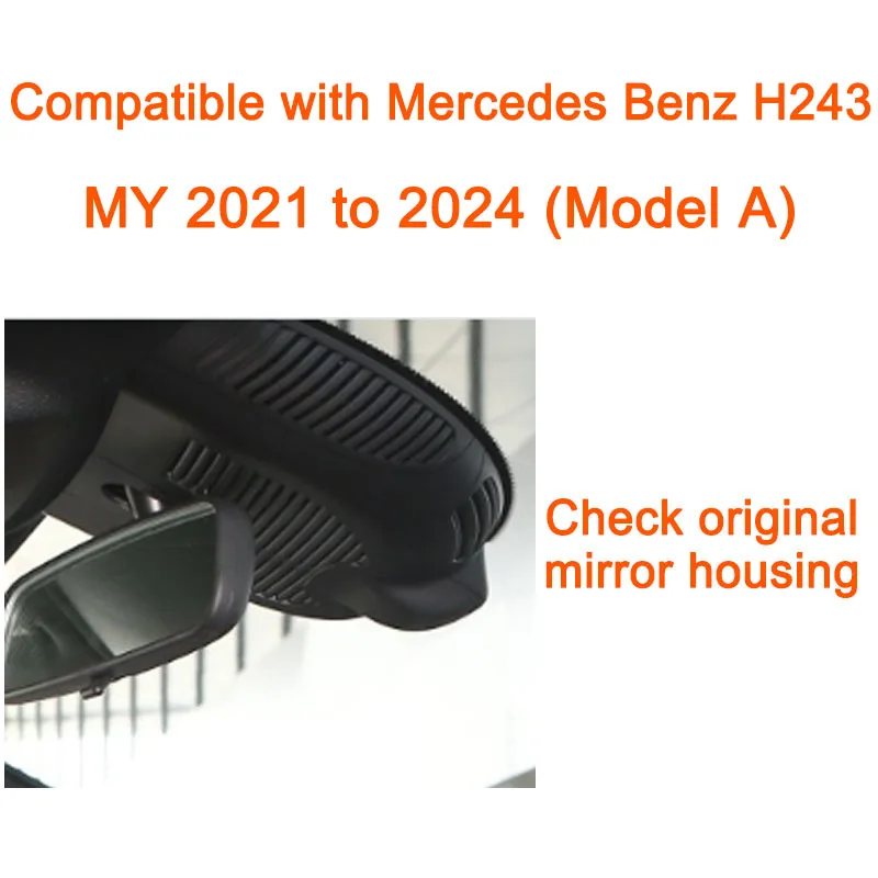 GRECOREAL 4K Dash Cam Voor en Achter 2160P WiFi Auto Dual Dashcam APP Controle Plug Play Compatibel met Mercedes Benz EQA H243